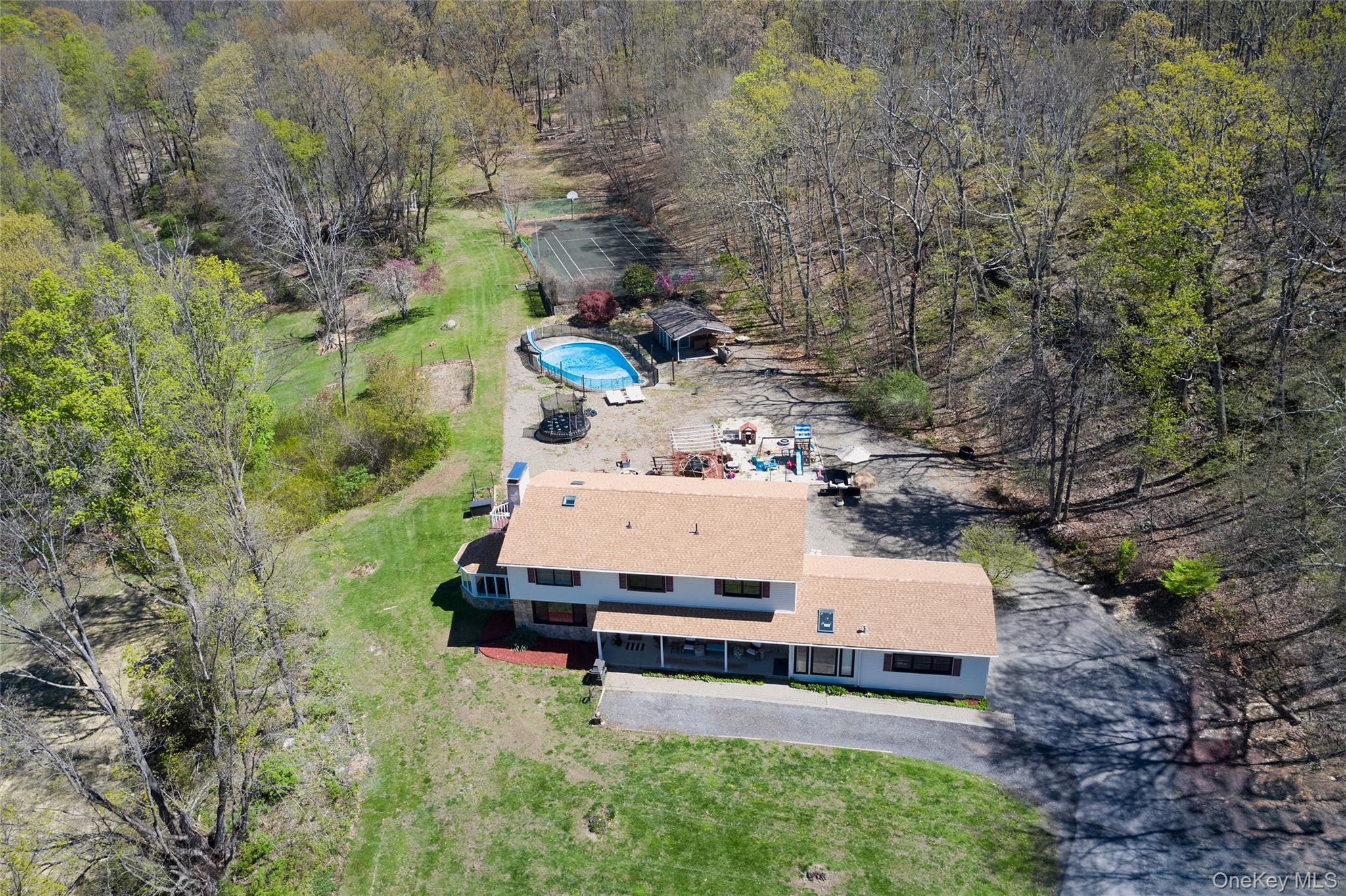 32 Cole Road Pleasant Valley, NY 12569 - Photo 2 of 49 an aerial view of a house with yard basket ball court and outdoor seating