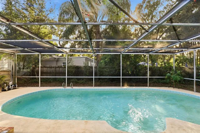 a view of a backyard of a house