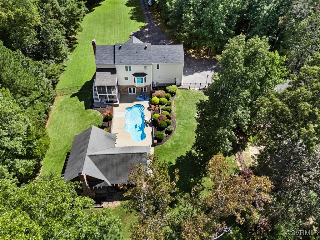 9850 Taylor Road Chesterfield, VA 23838 - Photo 37 of 38 an aerial view of a house with a garden