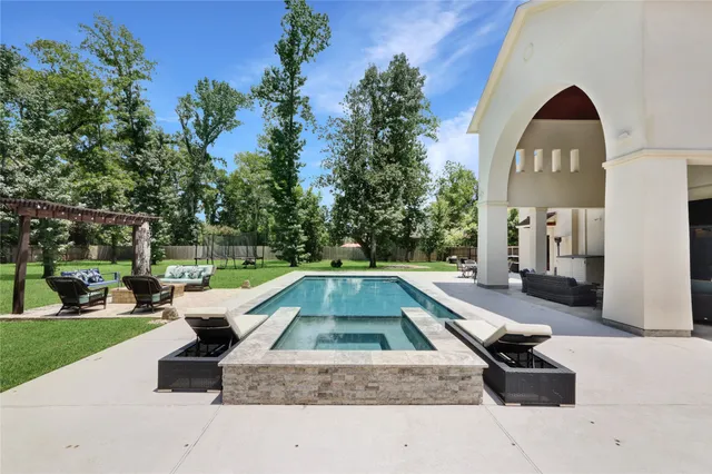 a view of outdoor space yard and swimming pool