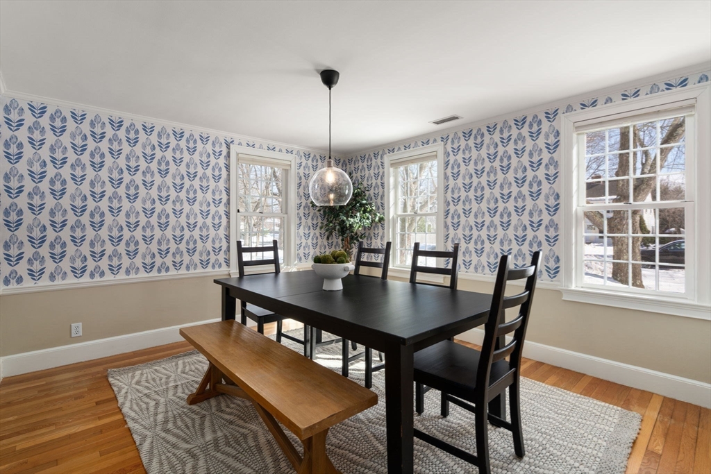 6 Boulder Brook Road Wellesley, MA 02481 - Photo 12 of 34 a view of a dining room with furniture window and wooden floor