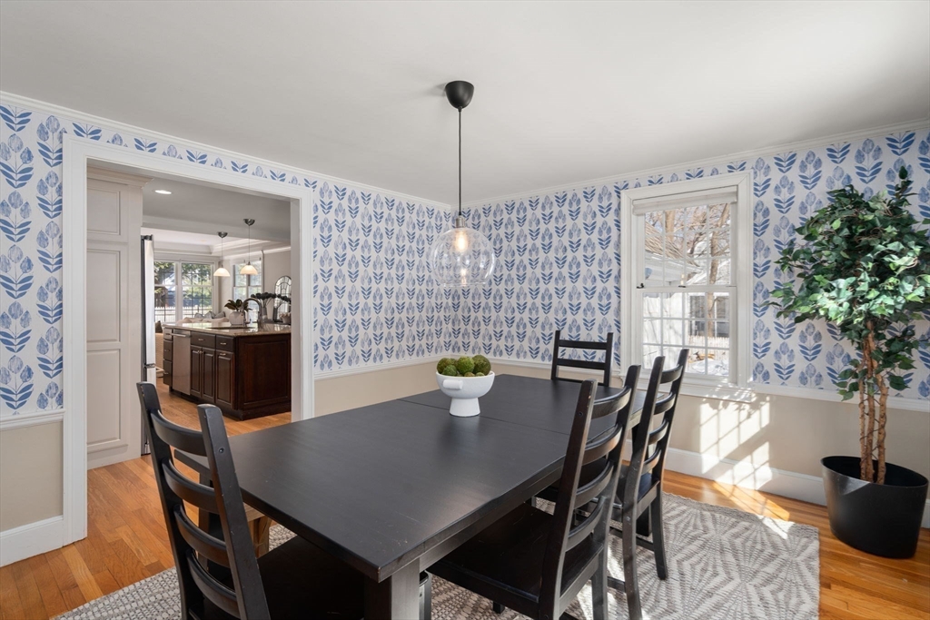 6 Boulder Brook Road Wellesley, MA 02481 - Photo 13 of 34 a view of a dining room with furniture and wooden floor