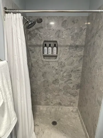 a bathroom with a shower
