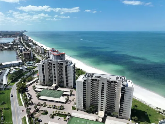 a view of building with an ocean view