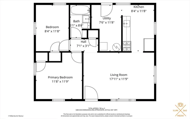 $99,900 | 1116 Bel Aire Drive, Rantoul, IL 61866