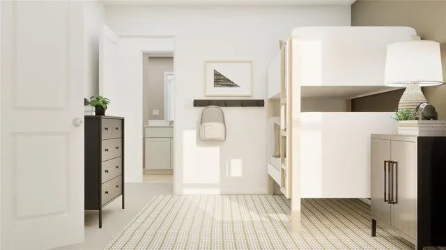 a view of hallway with wooden floor