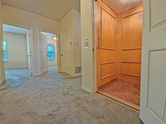 an empty room with closet