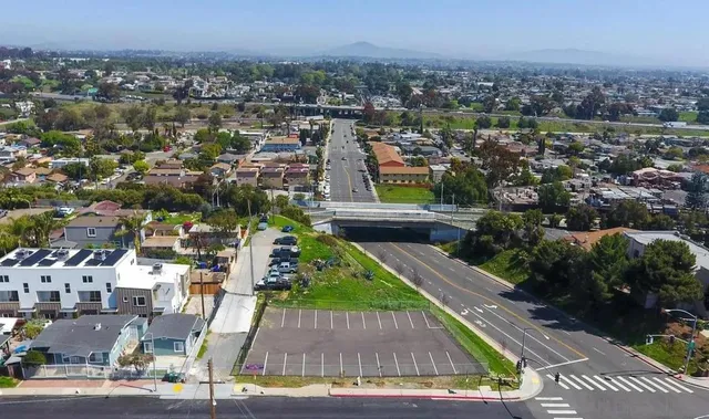 an aerial view of a city