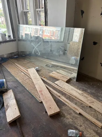 a view of wooden door