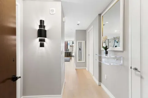 a view of a bathroom with a bathroom