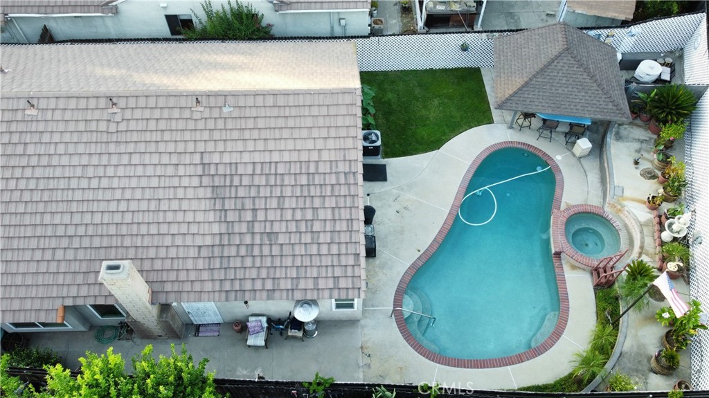 7153 Walcott Place Rancho Cucamonga, CA 91739 - Photo 32 of 35 an aerial view of a house with swimming pool and outdoor space