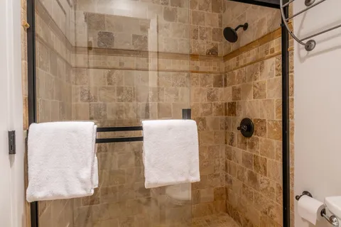 a bathroom with a shower
