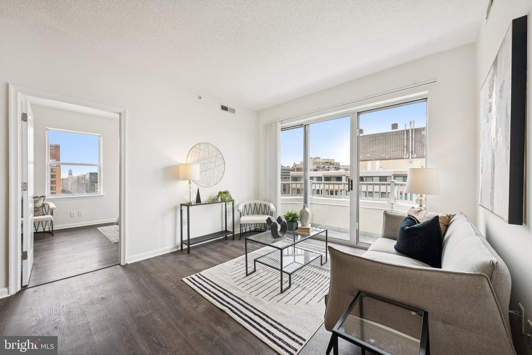 a living room with furniture