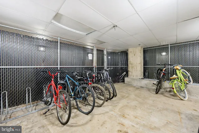 a view of a bike garage