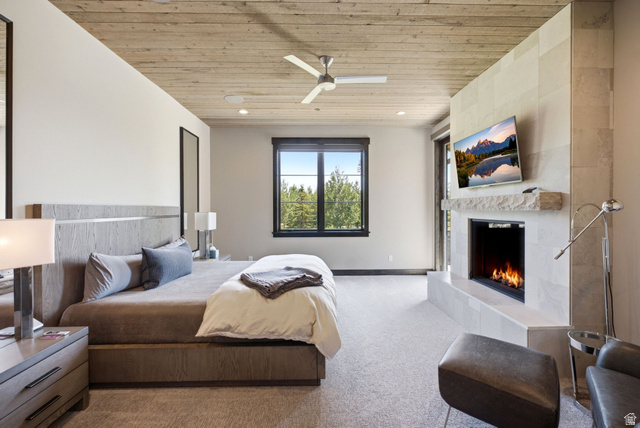 1575 Old Ranch Road Park City, UT 84098 - Photo 23 of 45 Wood-paneled ceiling with an integrated ceiling fan