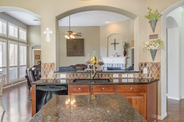 a living room with furniture