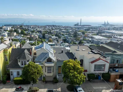 an aerial view of a city