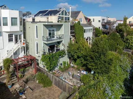 an aerial view of multiple house