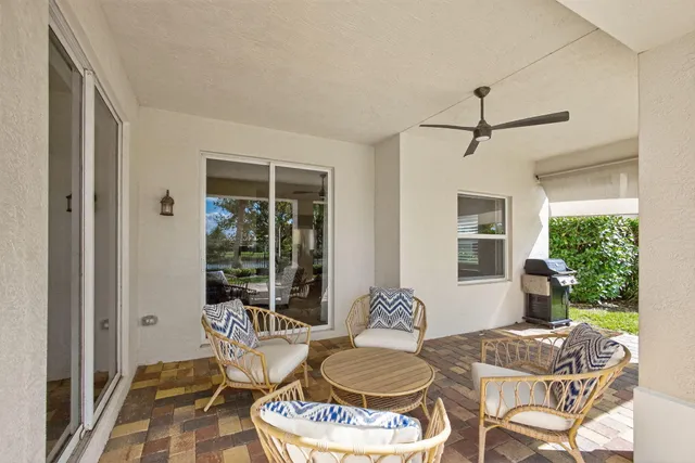 a view of a lake with a big yard