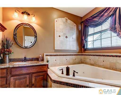 16 Pebble Creek Road Dayton, NJ 08810 - Photo 14 of 25 a bathroom with a sink a mirror and a bathtub