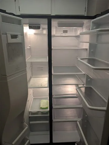 a refrigerator in a kitchen