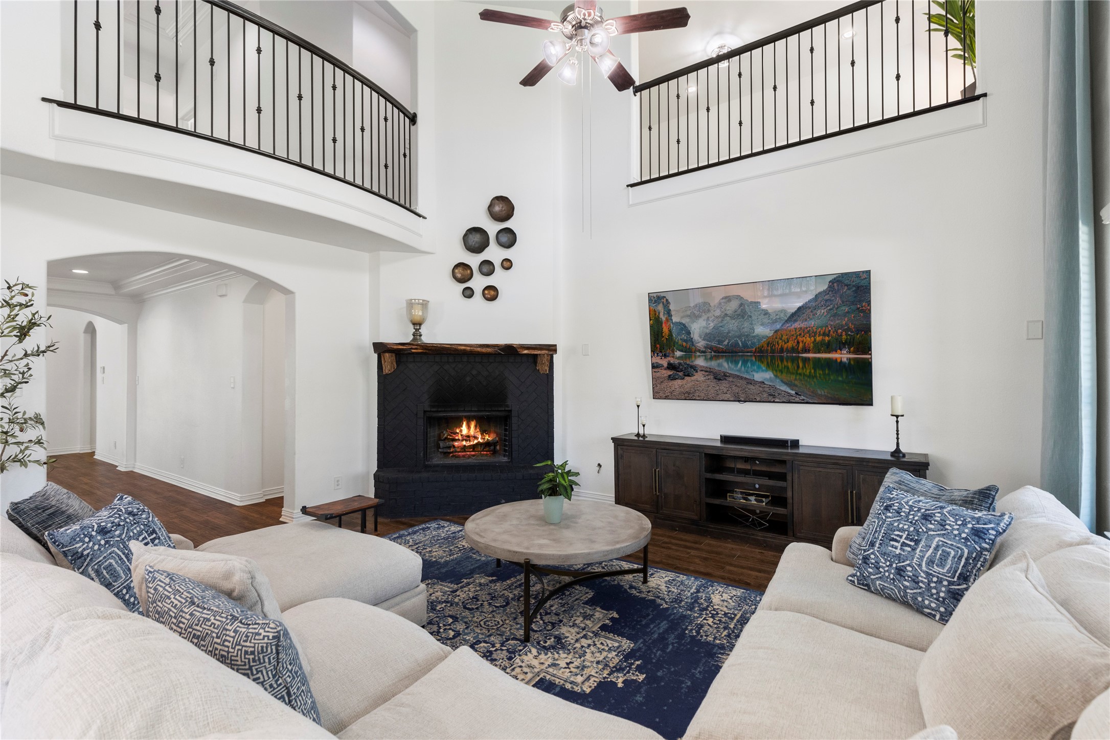 36345 Lady J Circle Wallis, TX 77485 - Photo 18 of 50 a living room with furniture a rug and a fireplace