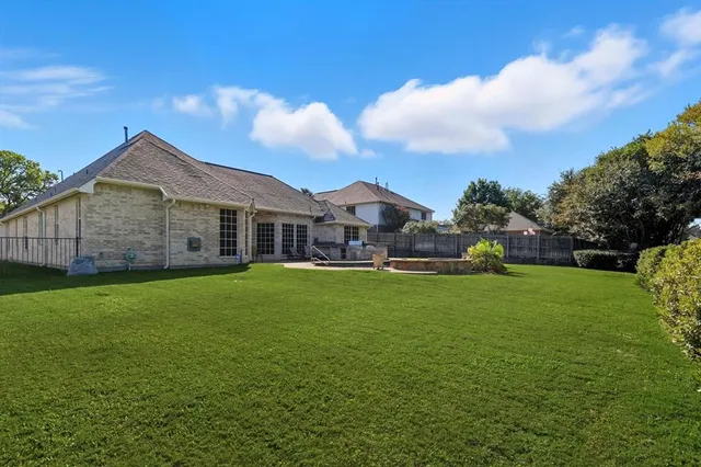a view of a house with a backyard
