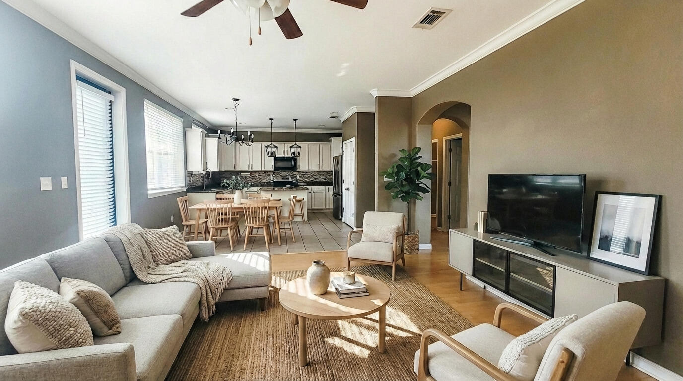 898 Solimar Way Mary Esther, FL 32569 - Photo 11 of 35 a living room with furniture and a flat screen tv