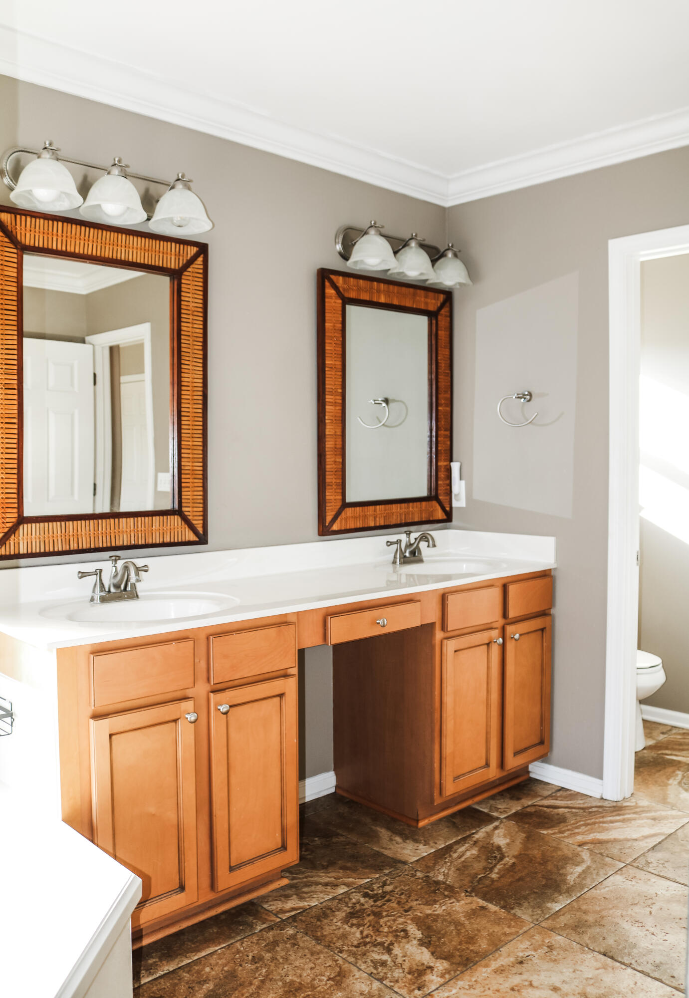 898 Solimar Way Mary Esther, FL 32569 - Photo 24 of 35 a bathroom with a granite countertop sink and a mirror