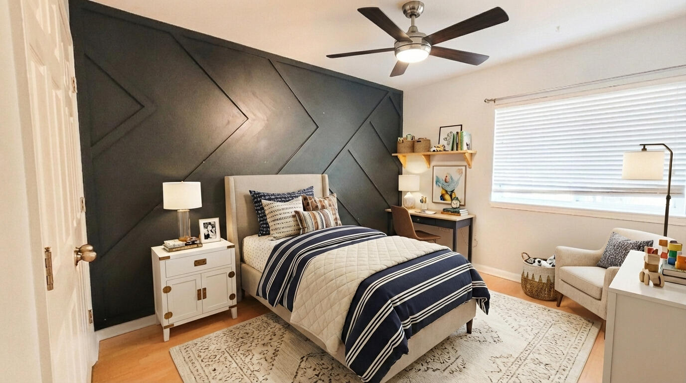 898 Solimar Way Mary Esther, FL 32569 - Photo 28 of 35 a bedroom with a bed and a chandelier