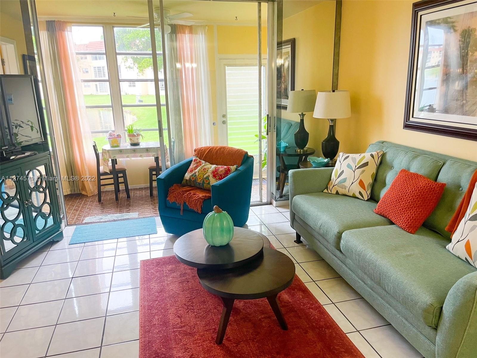 2811 North Pine Island Road, Unit 111 Sunrise, FL 33322 - Photo 12 of 16 a living room with furniture and a large window