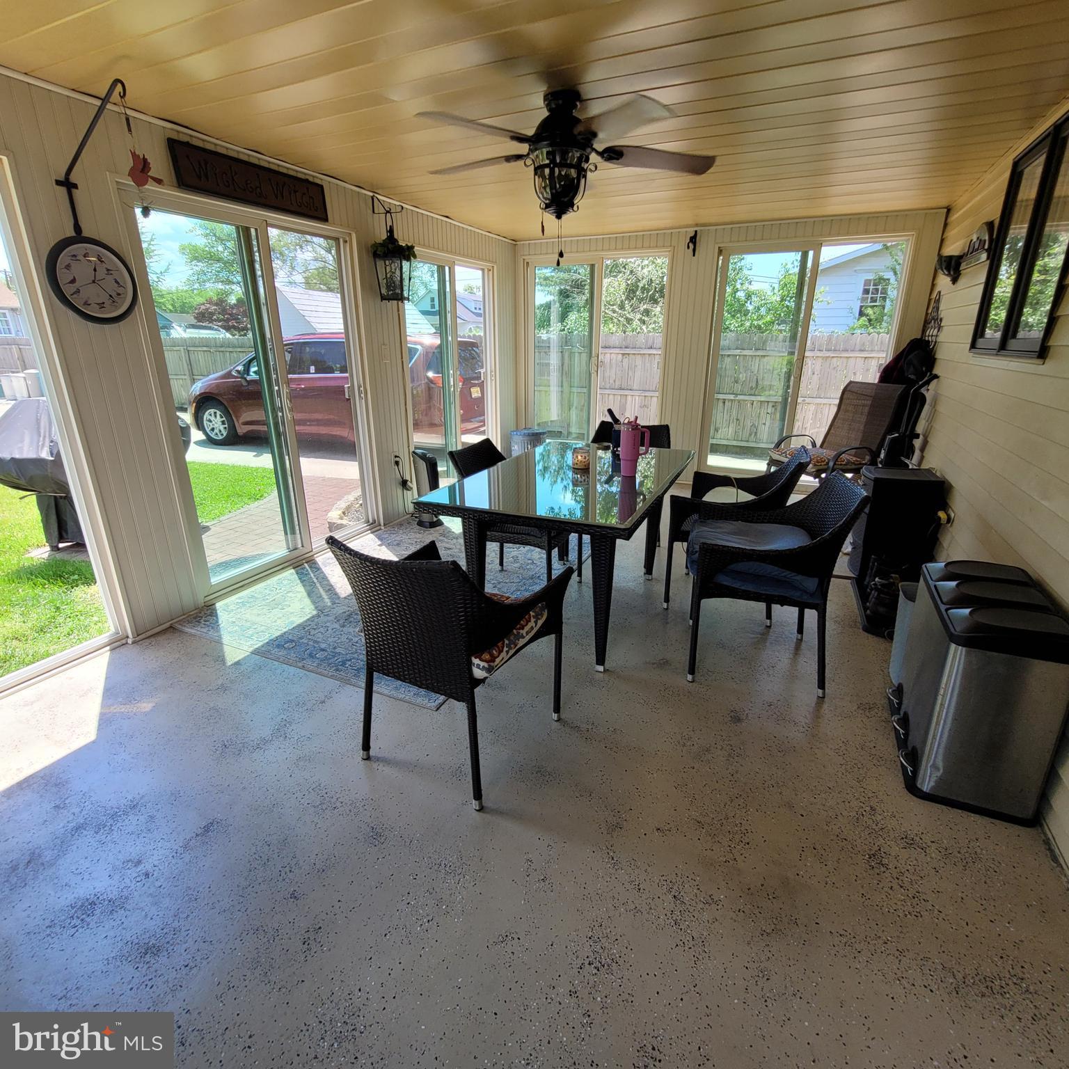28 East Mill Road Maple Shade, NJ 08052 - Photo 15 of 42 Sunroom with 2 sets of sliding glass doors & fan