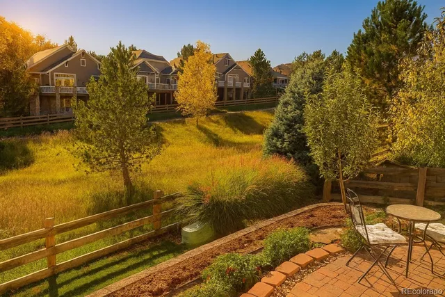 a view of a yard with an outdoor space