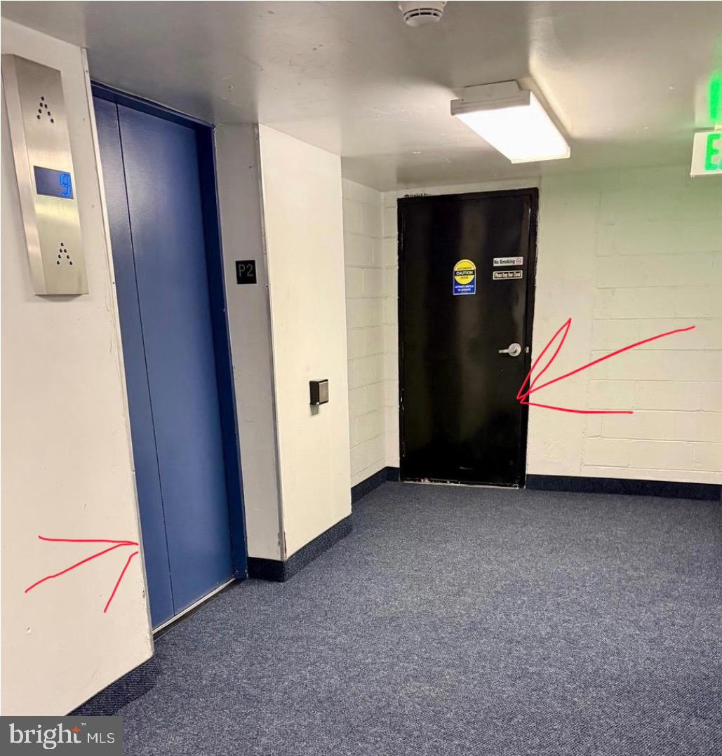 205 East Joppa Road, Unit 808 Towson, MD 21286 - Photo 34 of 36 Elevator lobby garage level steps from the parking