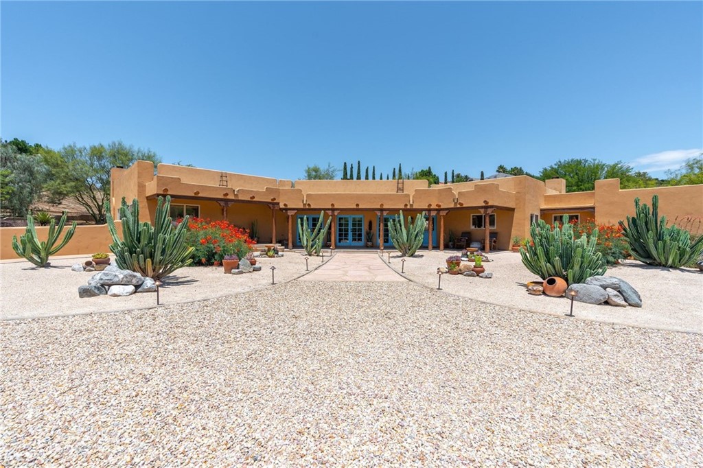 a view of a house with a patio