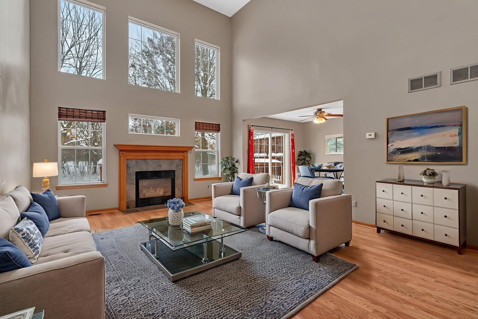 936 Treeline Court Lockport, IL 60441 - Photo 10 of 29 a living room with furniture and a fireplace