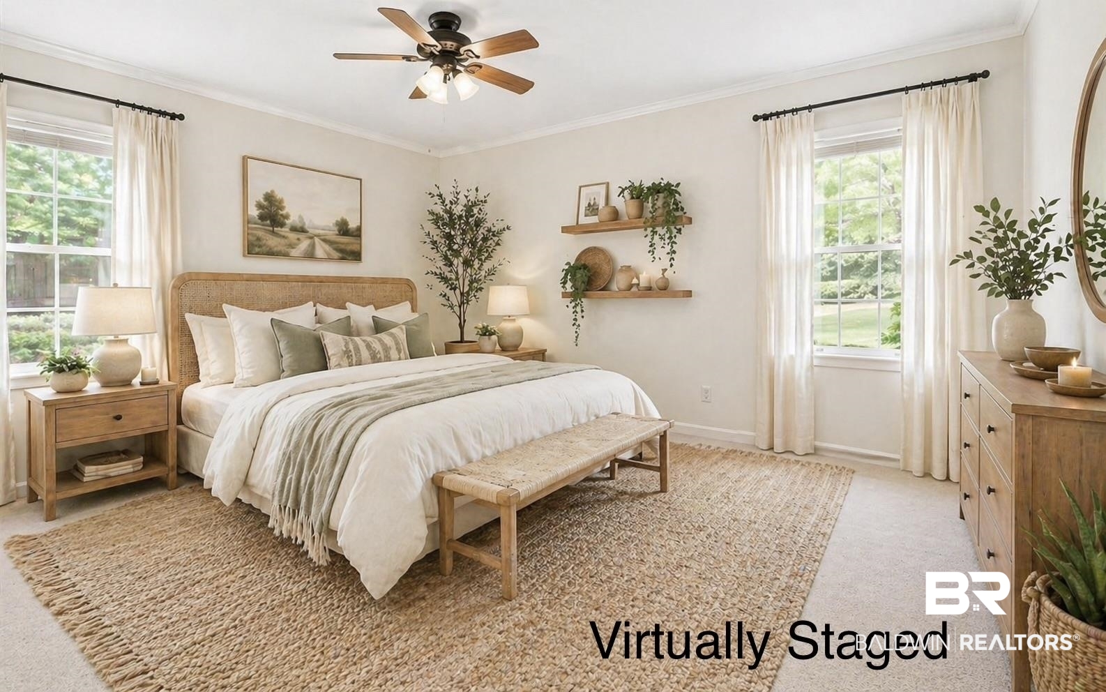 1182 Ginger Drive Mobile, AL 36693 - Photo 17 of 37 Spacious room featuring light-toned walls, a ceiling fan with integrated lighting, and carpeted flooring