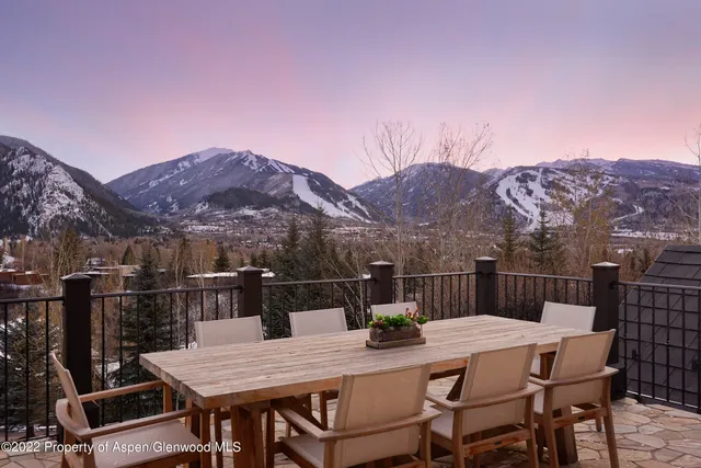 a view of a terrace with furniture