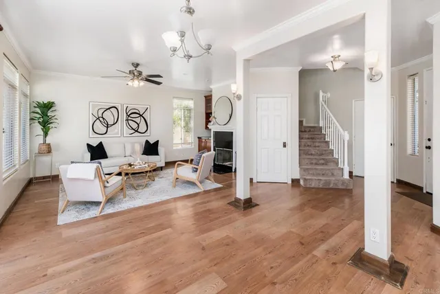 a living room with furniture