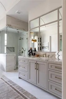 a bathroom with a shower