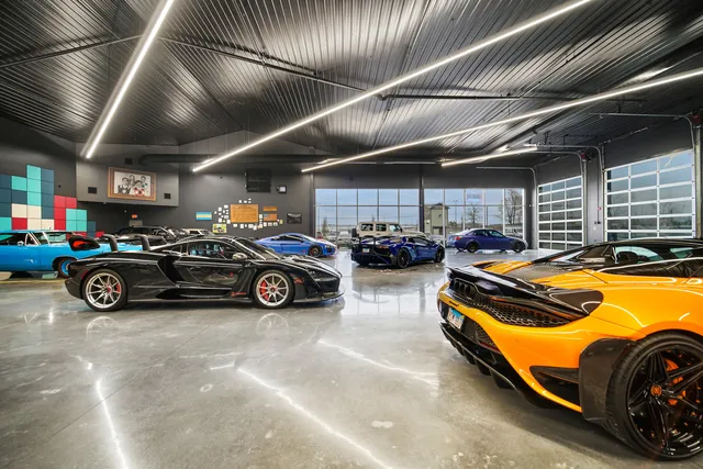 a car parked in a parking garage