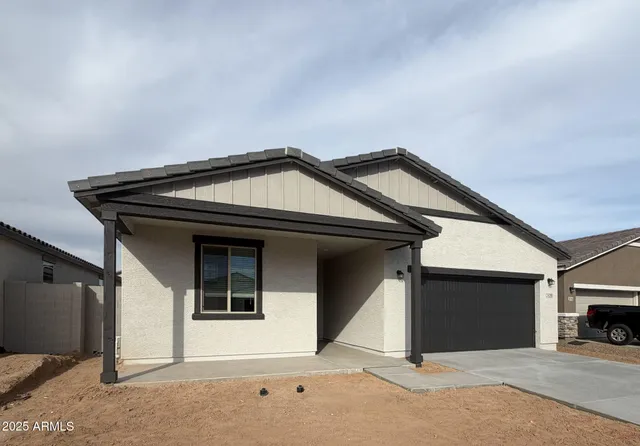 a front view of a house