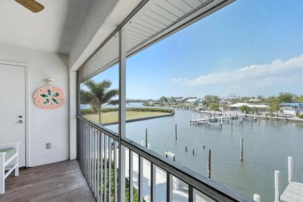 a view of a balcony with city view
