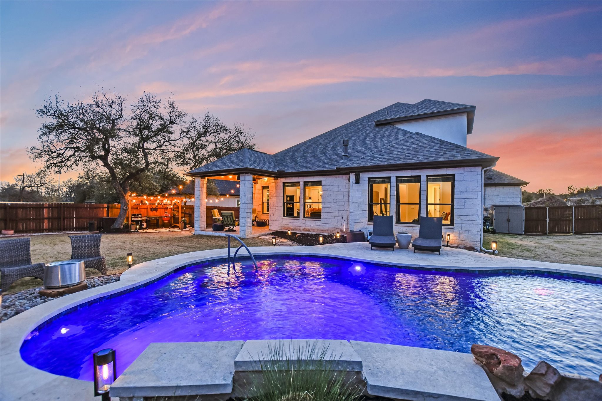 332 Axis Loop Georgetown, TX 78628 - Photo 36 of 37 View of swimming pool with a fenced-in pool and patio