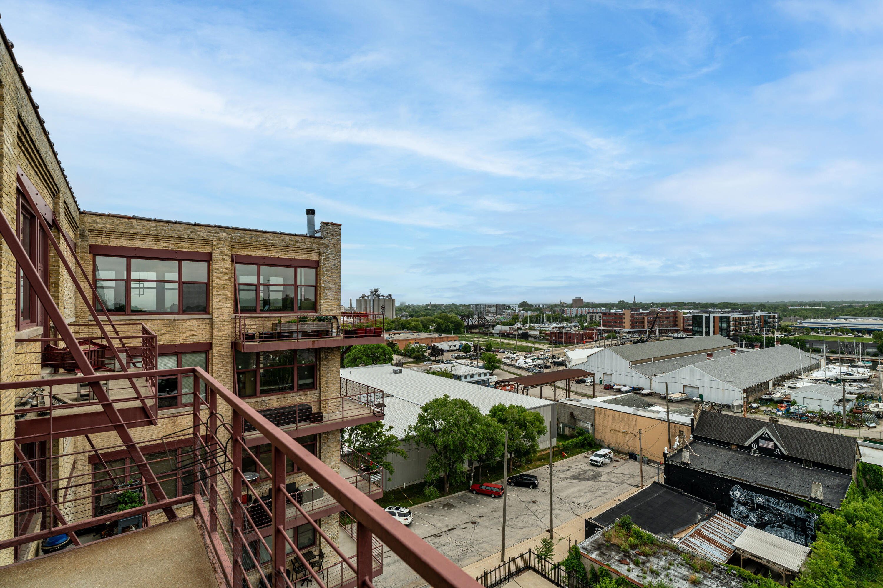 215 West Maple Street, Unit 607 Milwaukee, WI 53204 - Photo 19 of 20 Clock Tower Acres View Overlooking the Marina, Kinnickinnic
River, & Basilica of St. Josaphat!