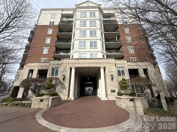 a front view of a multi story building