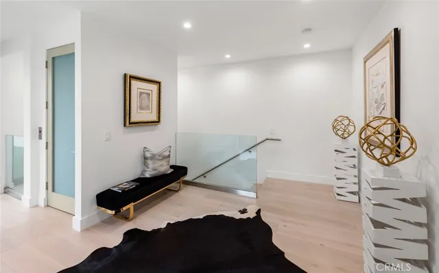 a view of balcony with furniture