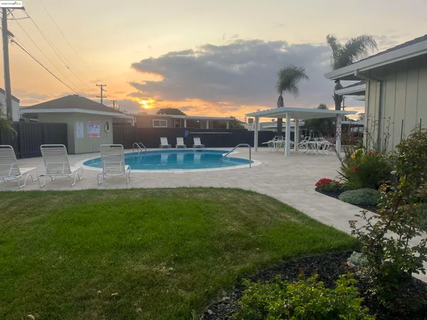 a view of a backyard