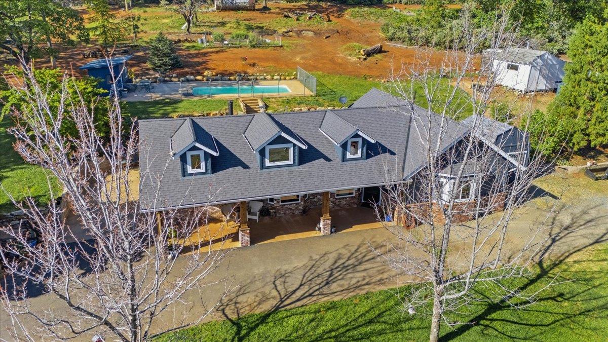 10784 Cole Way Grass Valley, CA 95945 - Photo 32 of 57 an aerial view of a house with a swimming pool