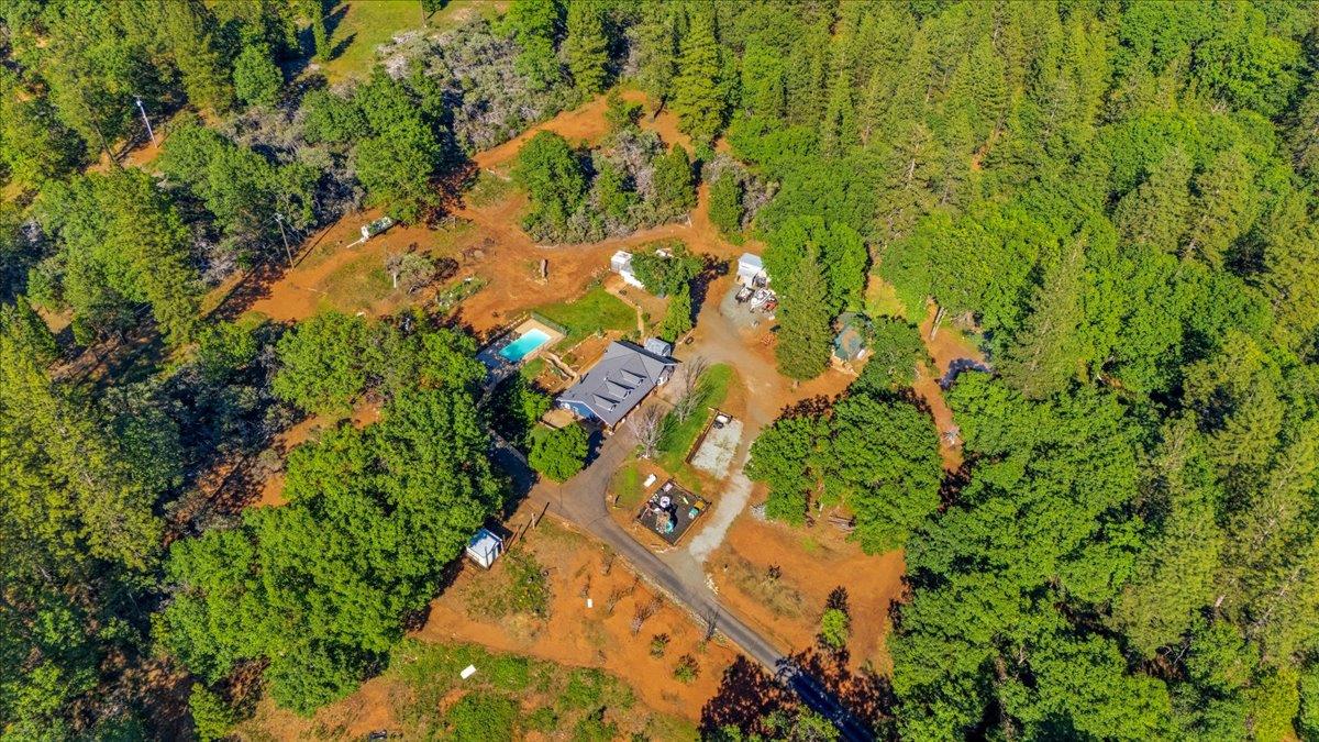 10784 Cole Way Grass Valley, CA 95945 - Photo 55 of 57 an aerial view of residential house with yard and swimming pool